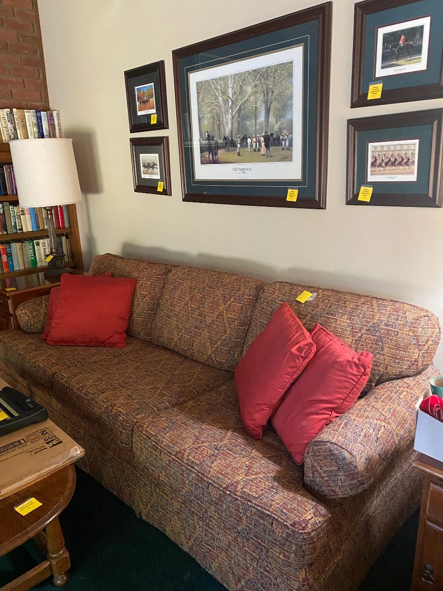 extra long sofa, keeneland wall art