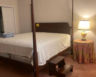 King bed frame, mattress/box spring and matching steps