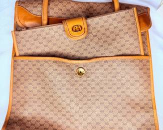Authentic Gucci Vintage Micro GG Bag (2pc) 