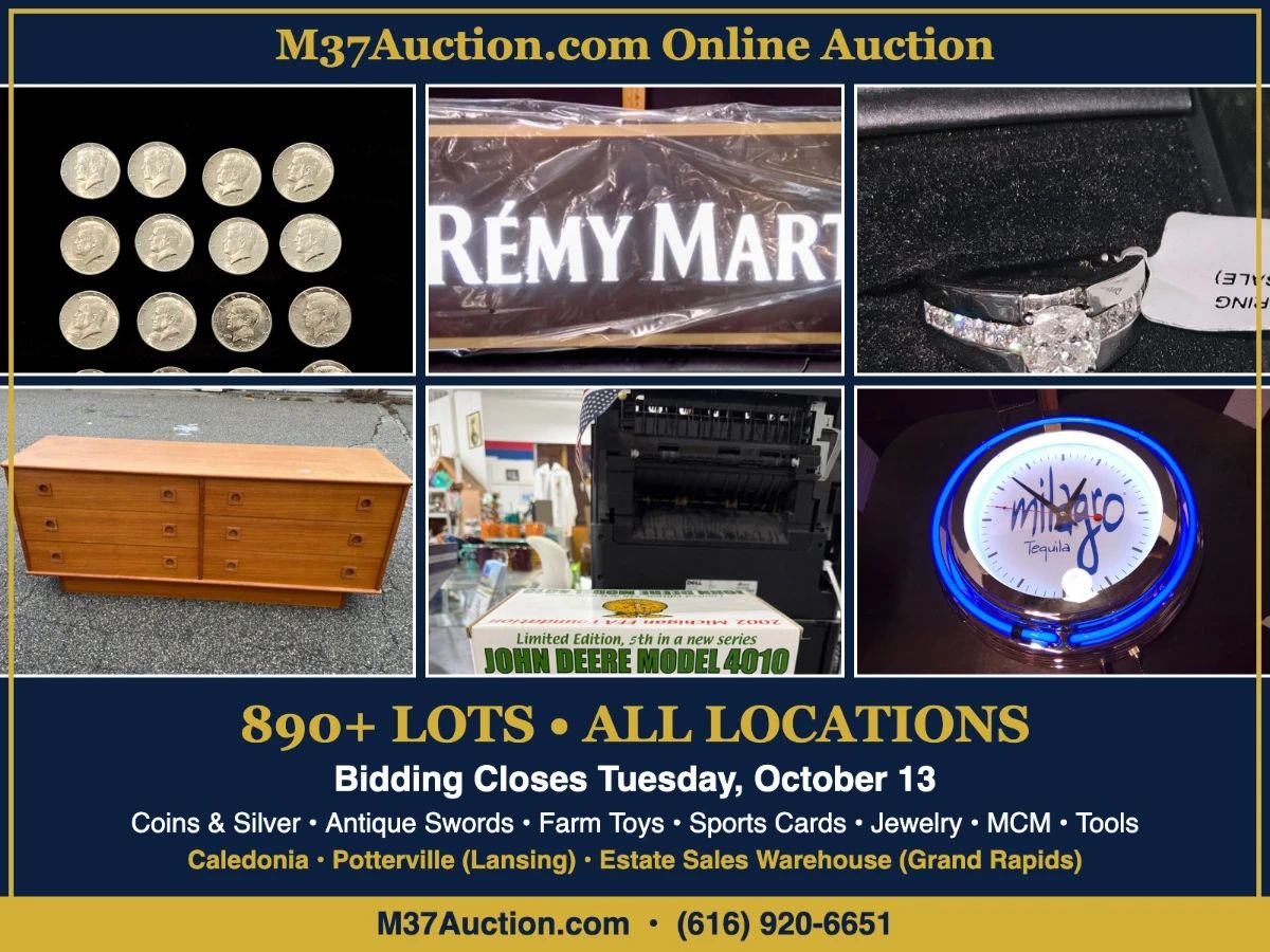 M37Auction.com All Locations Online Auction – Caledonia, Potterville and Grand Rapids – Bidding Closes Tuesday, Oct 13
