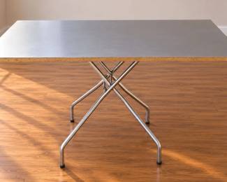 Foldable Table - Metal Legs with Wood Top