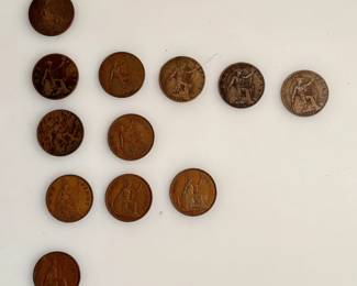 Lot of 12 - Great Britain One Penny - 1903 / 13 / 15 / 17 / 18 / 19 / 21 / 29 / 36 / 37  / 38 / 40