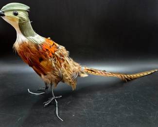 Artificial Decorative Pheasant Bird w/Real Feathers