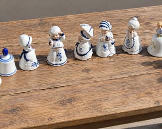Vintage Royal Majestic by Jasco Hand-Painted Bisque Porcelain Bell Figurines