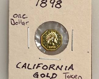 1898 - California Gold Octagonal Commemorative Token - 1  Dollar