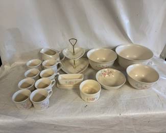 Small Collection of Vintage Pfaltzgraff "Tea Rose" Stoneware