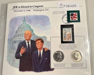 JFK Elected to Congress with 1966 and 1967 Silver Kennedy Half Dollars