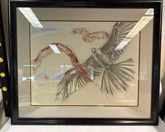 Vintage Illustration of Birds in Flight