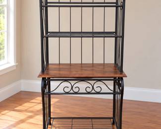 Iron Bakers Rack with Glass Shelves