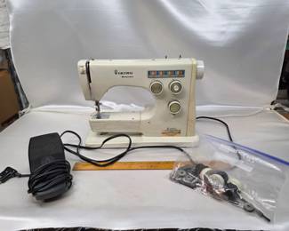 Vintage Viking Husqvarna Sewing Machine Model 6020 w/ Cams, Foot Pedal, and More