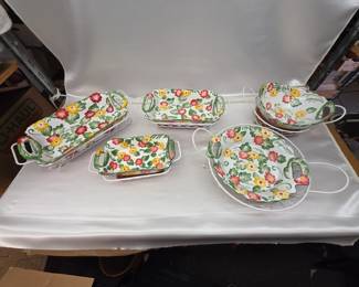 Set of Temp-Tations Floral Embroidery Ceramic Bakeware