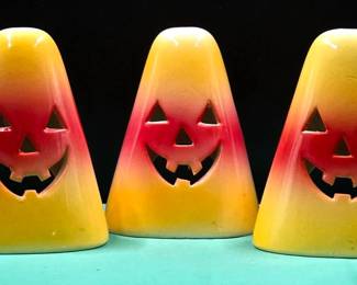 (Set of 3) Cute Candy Corn Jack o' Lantern Tea Light Candle Holders