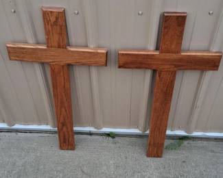Pair of Large Wooden Crosses