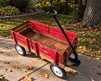 Vintage Berlin Flyer Wagon w/ No Tip Steering and Wooden Side Rails