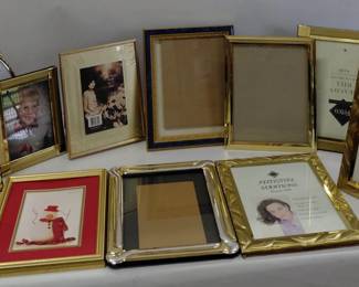 Large Collection of Gold/Brass Frames in a Variety of Sizes