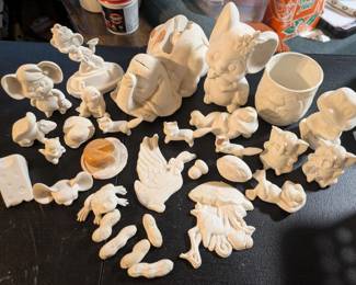 Ready to Paint Silly Cute Animals - Ceramic Bisqueware Frogs, Elephants, Mice & More