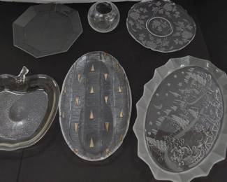 Glass Collection - Platters, Apple Shaped Pie Plate, Votive, Plate