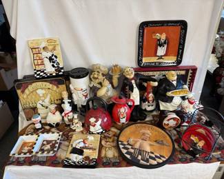 Large Collection of Vintage Italian Chef Themed Kitchen Decorations