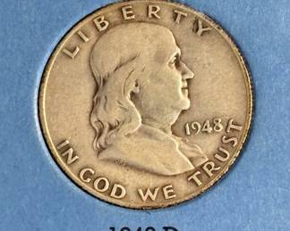 1948 D - Franklin Half Dollar - In Whitman Coin Folder