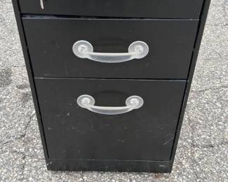 Black 3 Drawer Metal File Cabinet w/ Keys