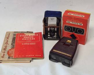 Vintage Argoflex Camera Bi-Lens 35mm Slide Viewer & Manuals Lot
