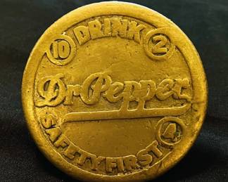 Extremely Rare 100% Authentic, Original 1930s Dr Pepper Solid Brass Sidewalk Marker Exc. Condition