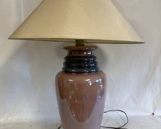Vintage Ceramic Mauve/Pink Glossy Table Lamp