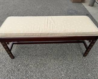 Baker Furniture Chinese Chippendale Style Mahogany Bench