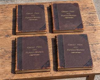 (4) Antique Volumes of Great Men and Famous Women