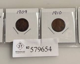 Lot of 4 Early Date Lincoln Cents - 1909 VDB - 1909 - 1910 - 1911