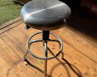 Adjustable Stainless Steel Shop Stool with Foot Ring -Approx. 24-30" Height – Howard City Off-Site