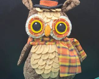Weighted Bottom Plush Owl Fall Decor