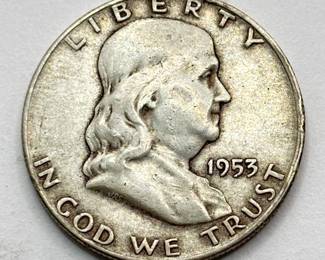 1953 D - Silver Franklin Half Dollar