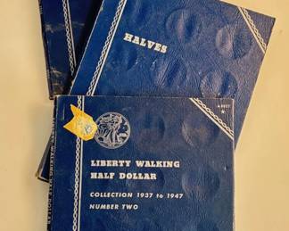Kennedy Half Dollar Folder with 12 Coins / Empty Washington 25C and Walking Liberty