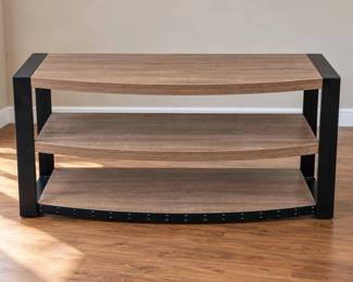 3-Tier Curved Industrial-Style Media Console