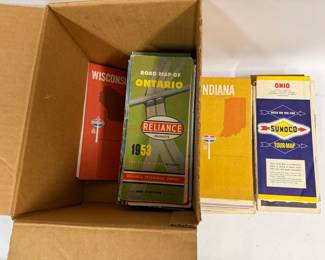 Large Collection of Various Vintage Road Maps
