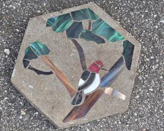 Stained Glass Garden Stepping Stone with Woodpecker - Garden Decor