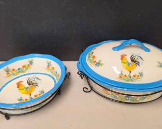 Temptations Rooster Serving Dishes