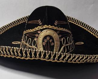 Vintage Black/Gold Sombrero from Mexico