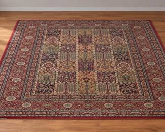 Persian-Style Low-Pile Multicolor Rug
