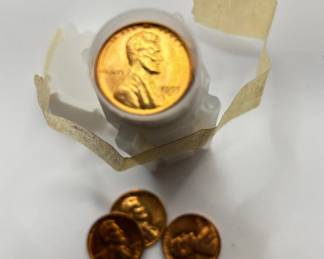 BU 1955 S - Key Date - Full Roll Obsolete Lincoln Wheat Cents
