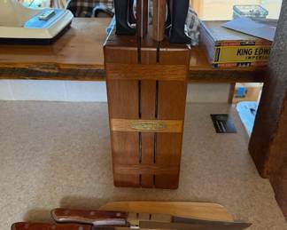 Regent Sheffield Wooden Knife Block Set with Kitchen Knives, Carving Fork & Cutting Board - Lake Odessa Off-Site