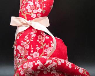 Hand Made Sewn Country Craft Style Plush Cat Decor / Toy