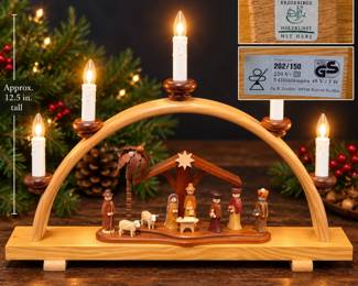 East German Erzgebirge R. Zeidler Electric Nativity Schwibbogen Christmas Arch – Potterville