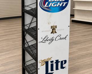 Freestanding Metal Wire and Acrylic Point-of-Purchase (POP) Retail Display Rack
