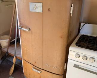 Vintage Kelvinator Refrigerator with Bottom Freezer & Chrome Handles - Mid-Century - Lake Odessa Off-Site