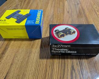2 Sets Of Small Binoculars, 1 Theater/Sports Glass 3x27mm, 1 Bushnell 8x21mm Binoculars 13-2514 - Estate Sales Warehouse (GR)