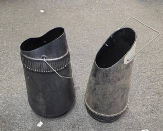2 Vintage Blow Molded Charcoal Buckets