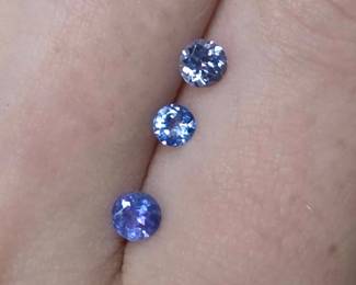 3 Faceted Tanzanite - 0.73ct total