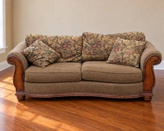 Kroehler Traditional Roll-Arm Sofa